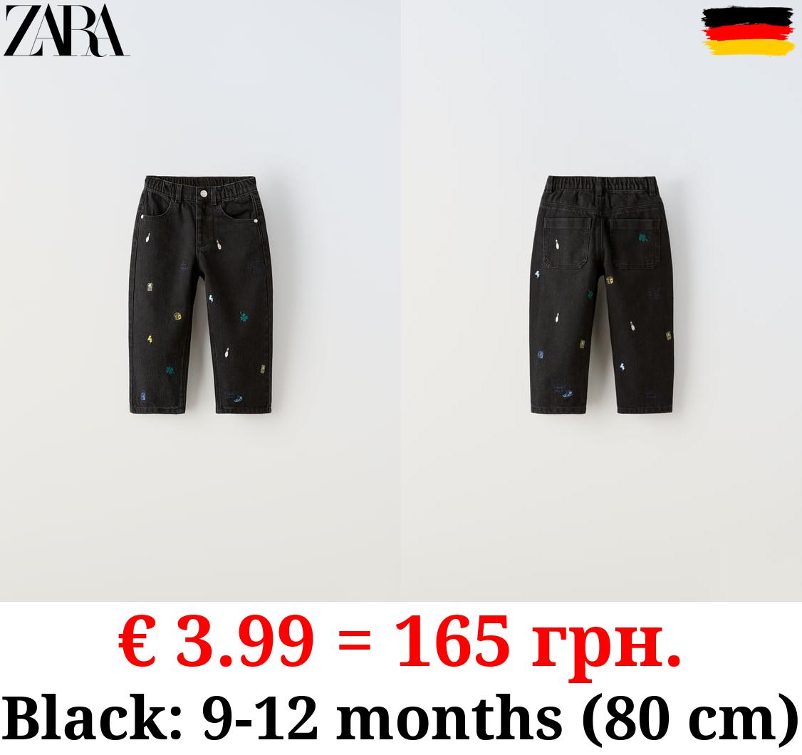 EMBROIDERED DENIM JEANS