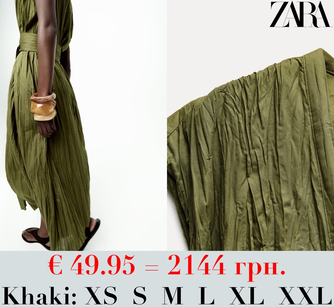 ZW COLLECTION CREASED DRESS WITH BELT