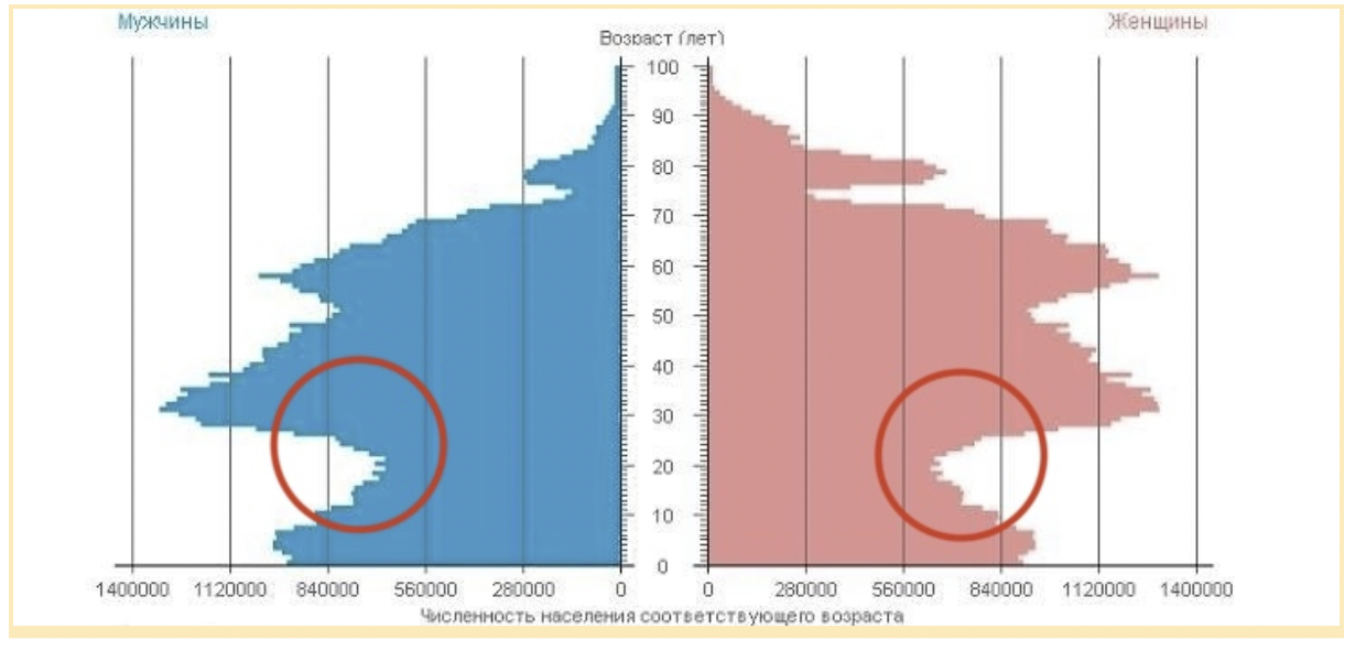 Половозрастная пирамида 2022 год
