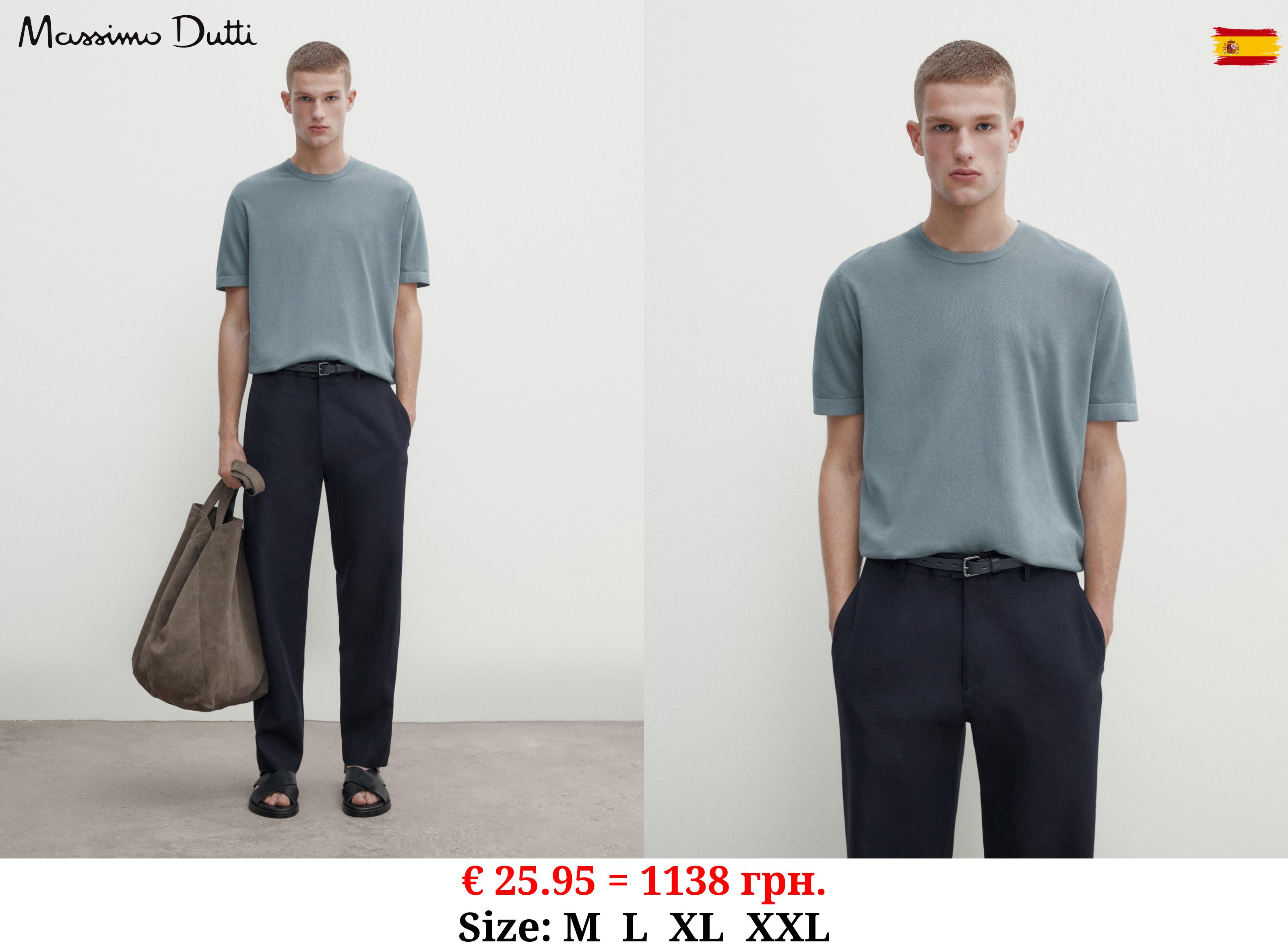 100% cotton knit short sleeve T-shirt BLUE