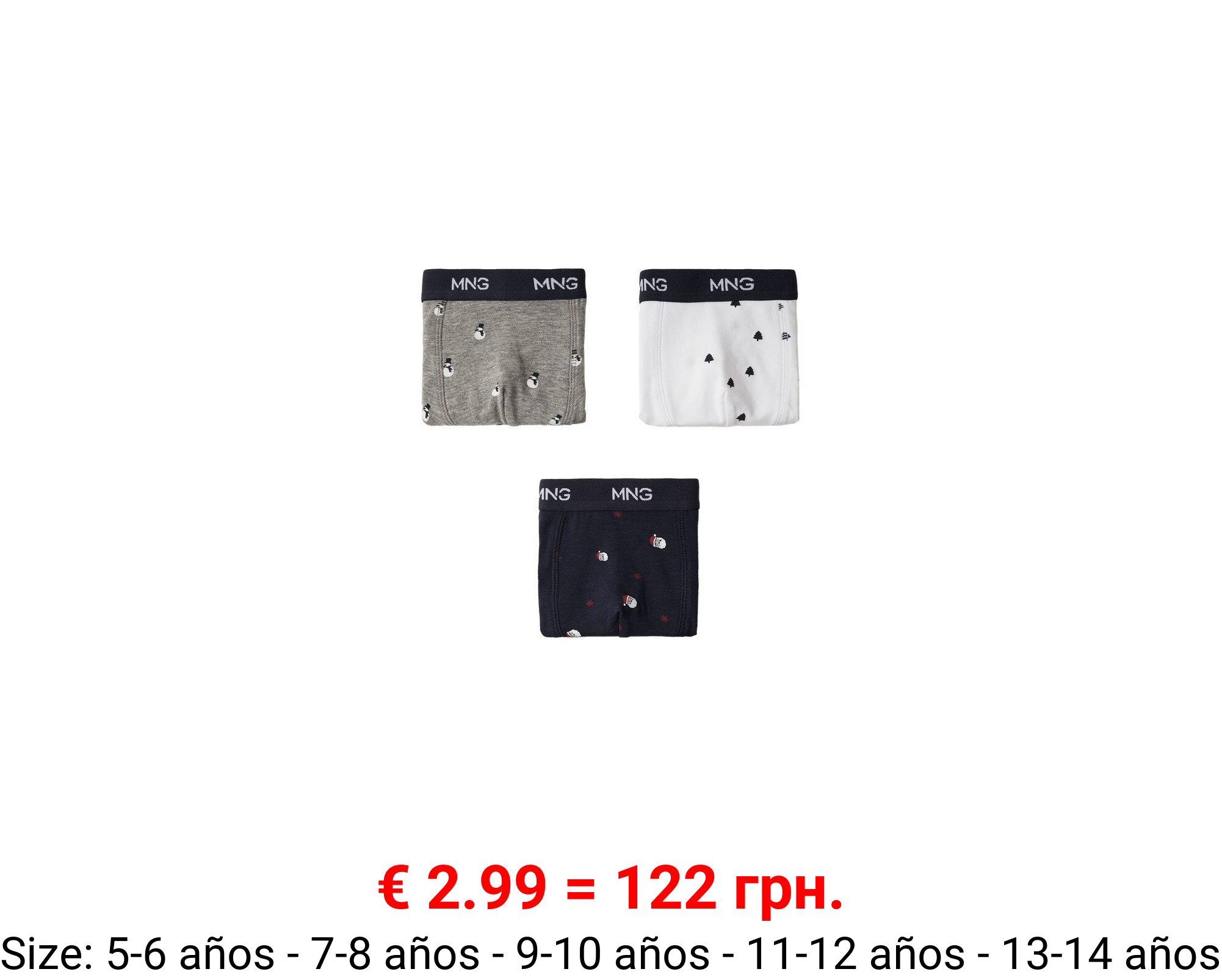 Pack 3 calzoncillos navideños