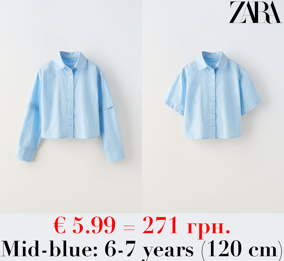 SHIRT WITH DETACHABLE SLEEVES