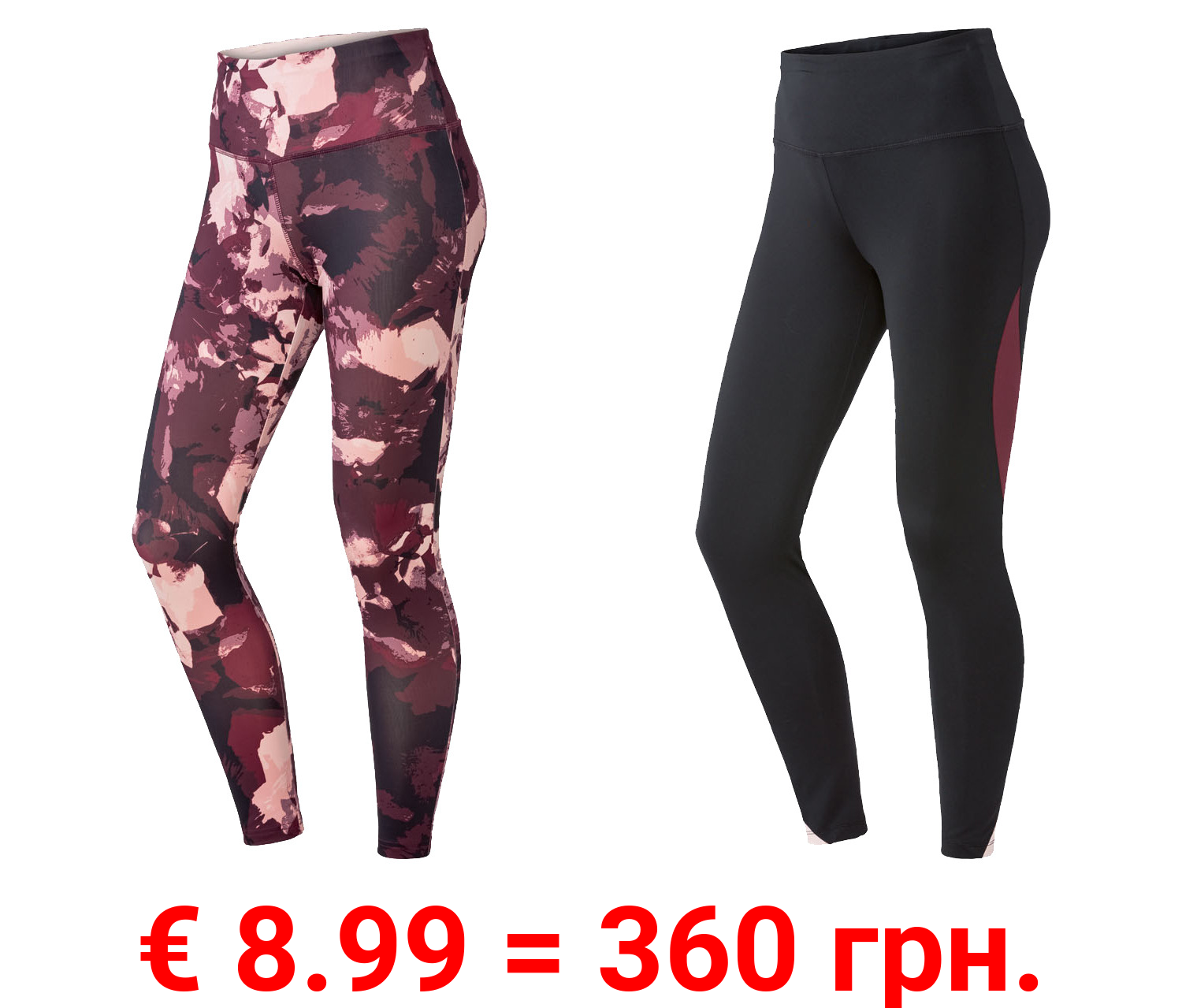 CRIVIT Damen Funktionstights mit Reißverschlusstasche