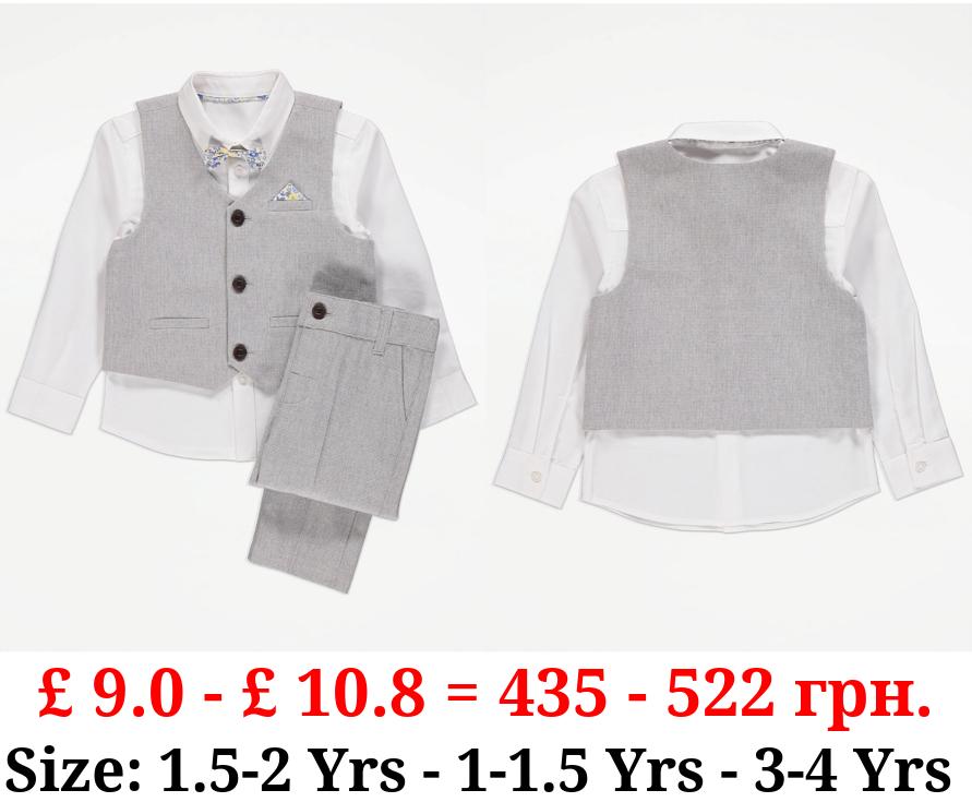 Smart Shirt Waistcoat and Trousers 4 Piece Set