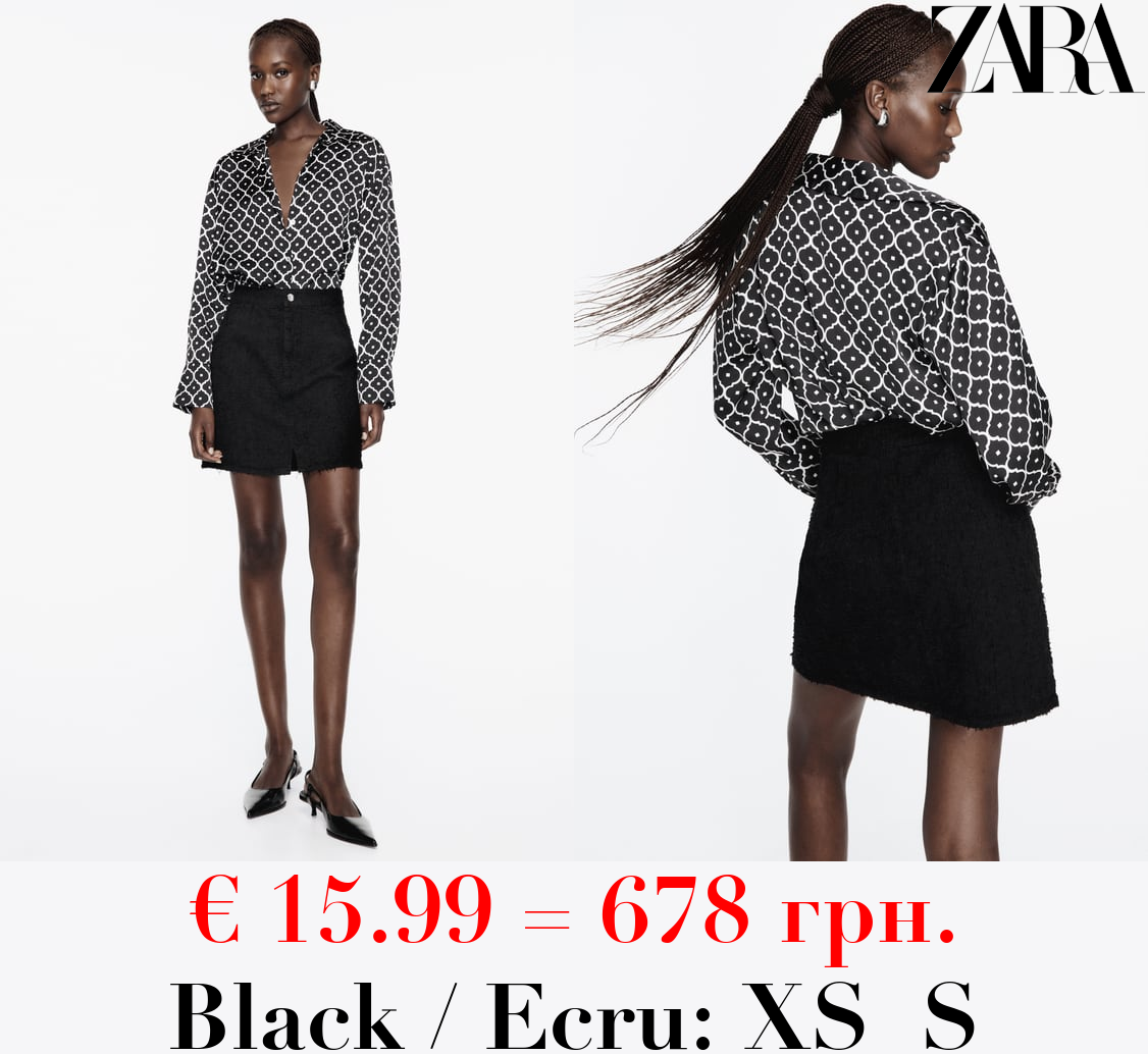 SATIN GEOMETRIC PRINT SHIRT