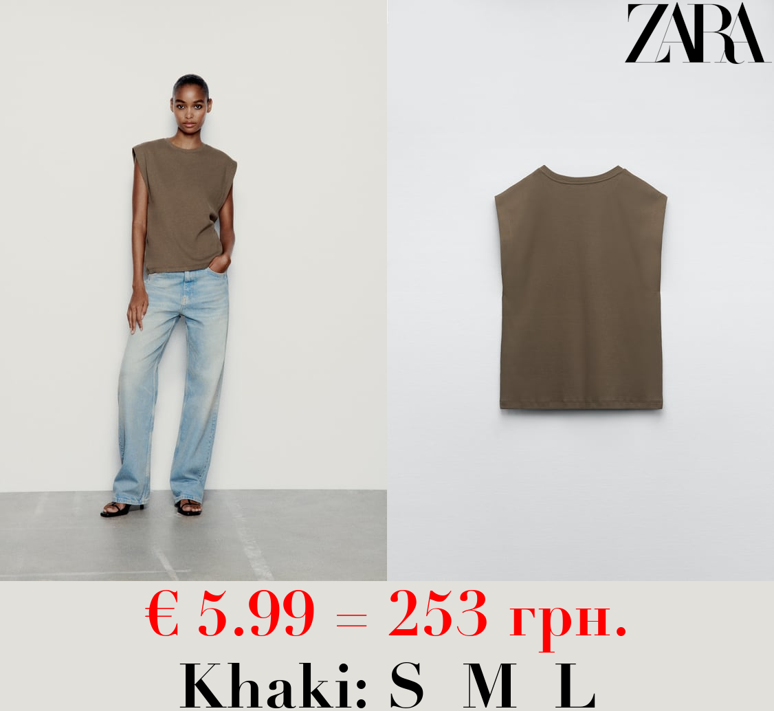 RIBBED DROP SLEEVE T-SHIRT