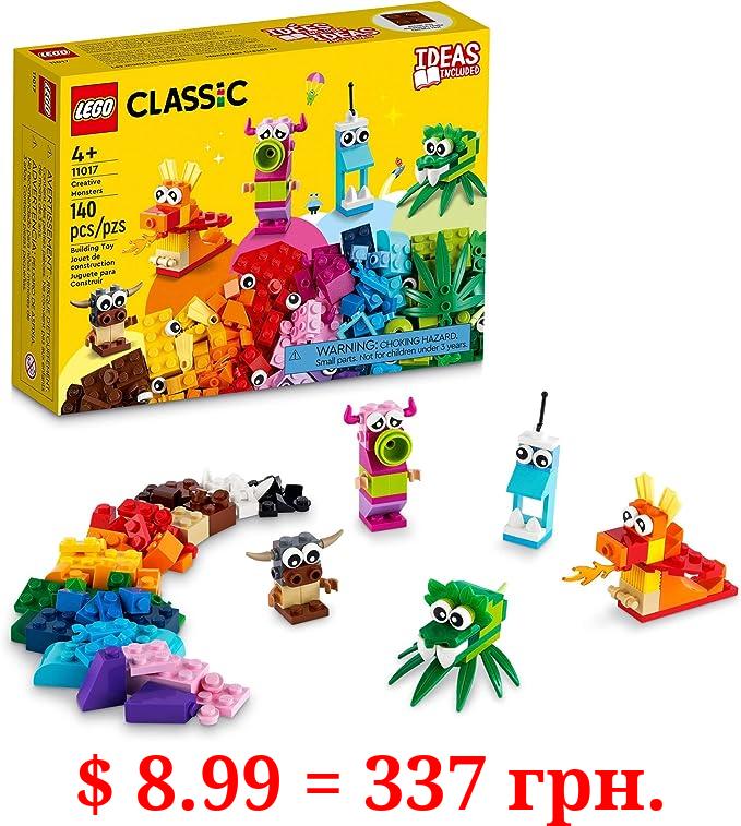 LEGO Classic Creative Monsters 11017 Building Toy Set, Includes 5 Monster Toy Mini Build Ideas to Inspire Creative Play for Kids Ages 4 and Up, Fun Gift for Halloween