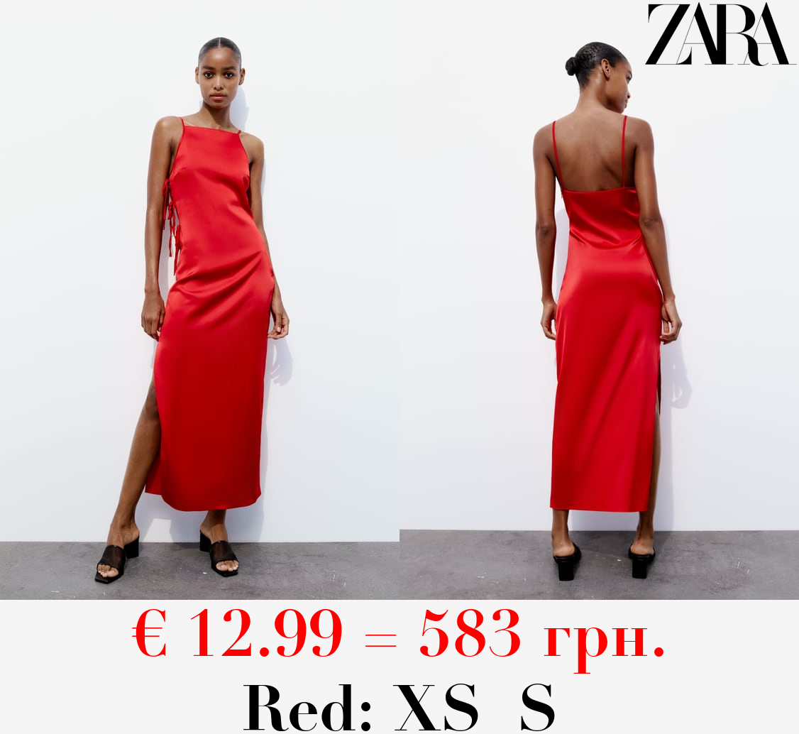 SATIN DRESS WITH TIES