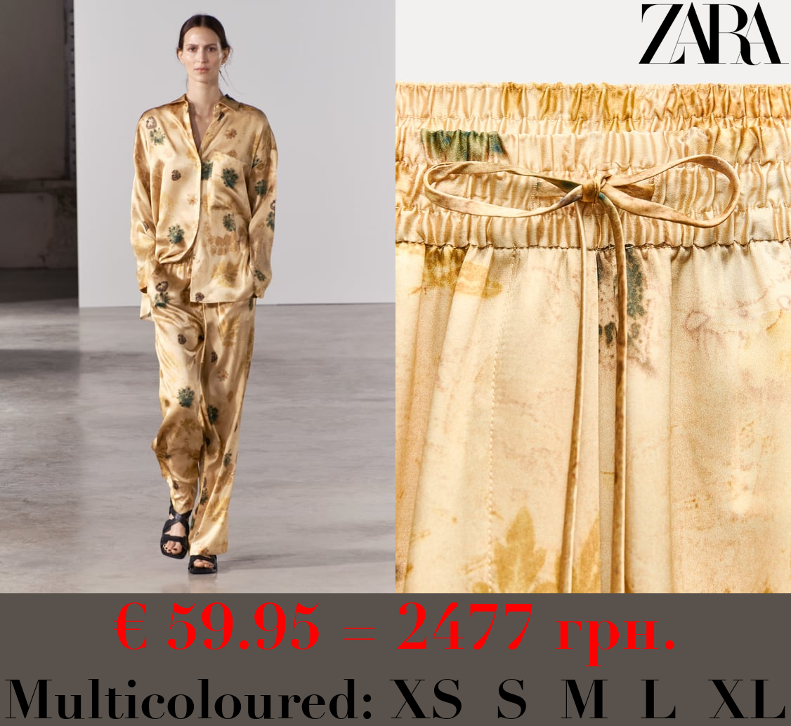 ZW COLLECTION 100% PRINTED SILK TROUSERS