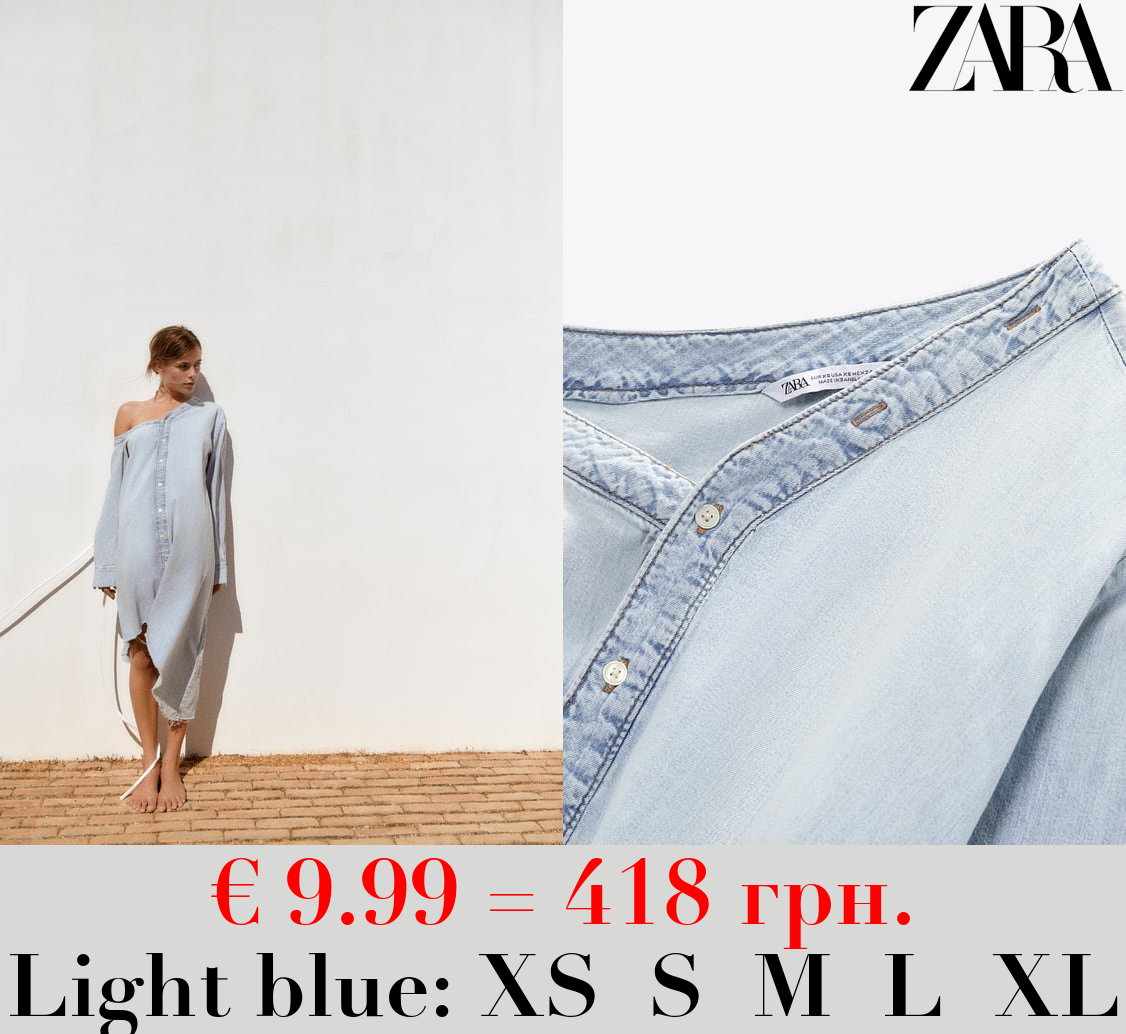 ASYMMETRIC DENIM TRF DRESS