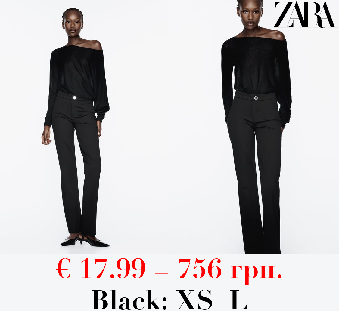 BOOTCUT LEGGINGS WITH METAL BUTTON