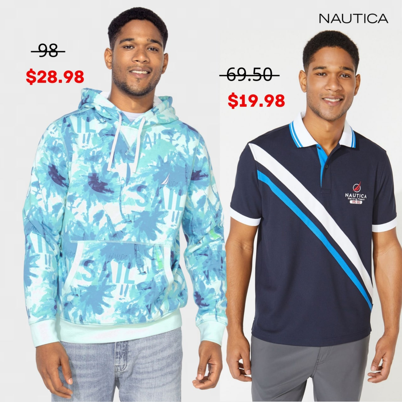 NAUTICA JEANS CO. GRAPHIC PULLOVER HOODIE