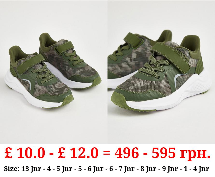 Khaki Camouflage Mesh Sports Trainers