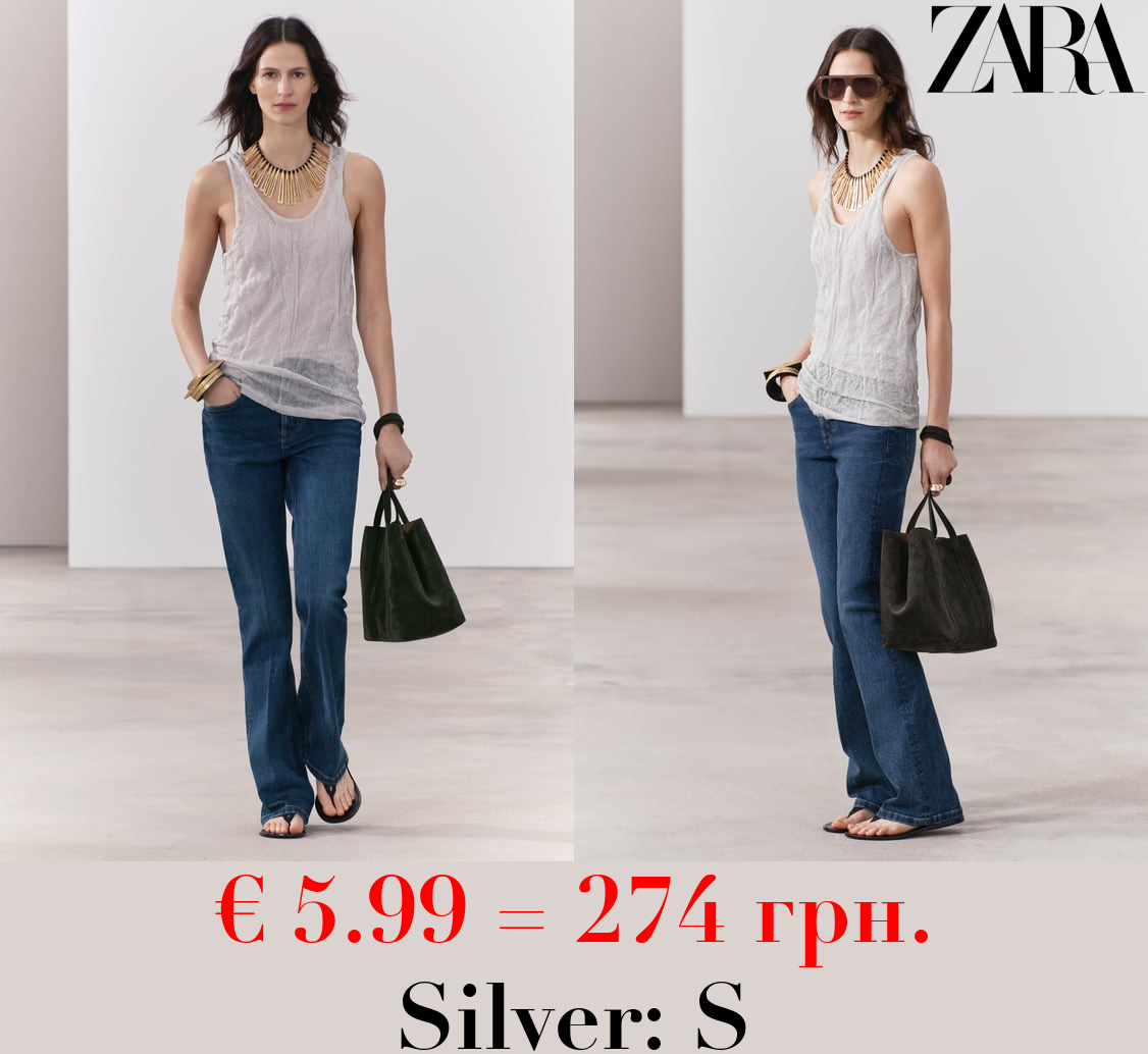 CREASED-EFFECT KNIT TOP