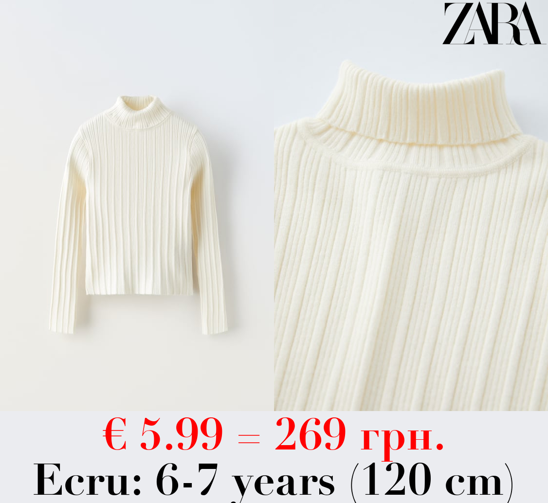 RIBBED TURTLENECK SWEATER