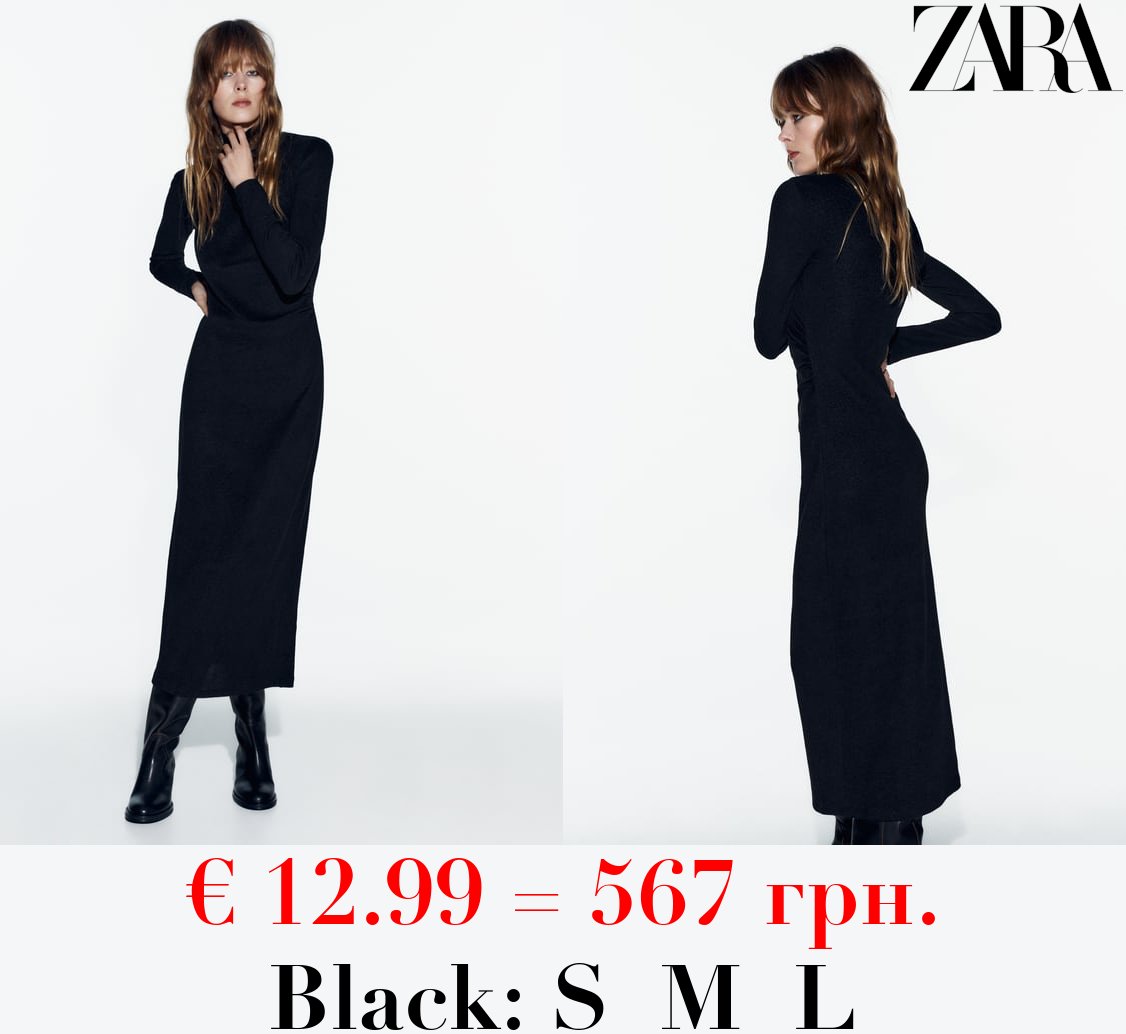 SOFT LONG DRESS WITH GATHERED DETAIL