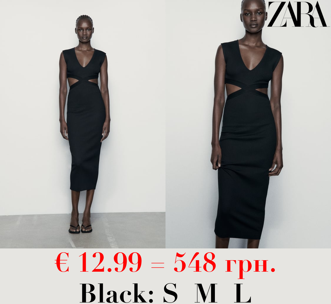 FITTED RIBBED DRESS WITH CUT-OUT DETAIL