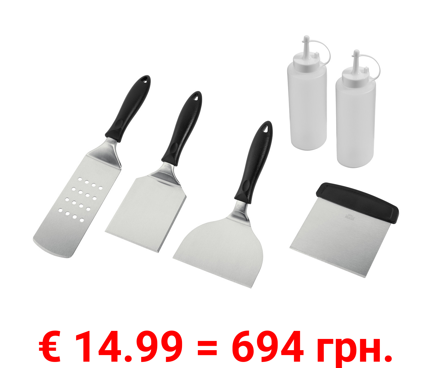 GRILLMEISTER Edelstahl Grillspachtel Set 6 tlg.
