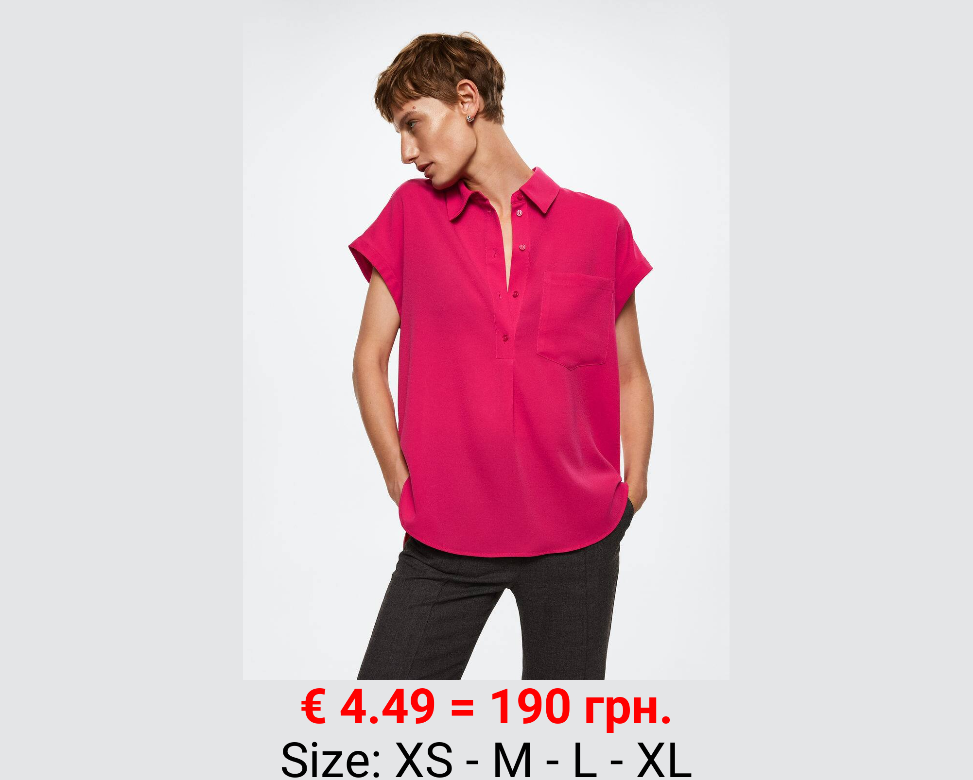 Blusa fluida bolsillo