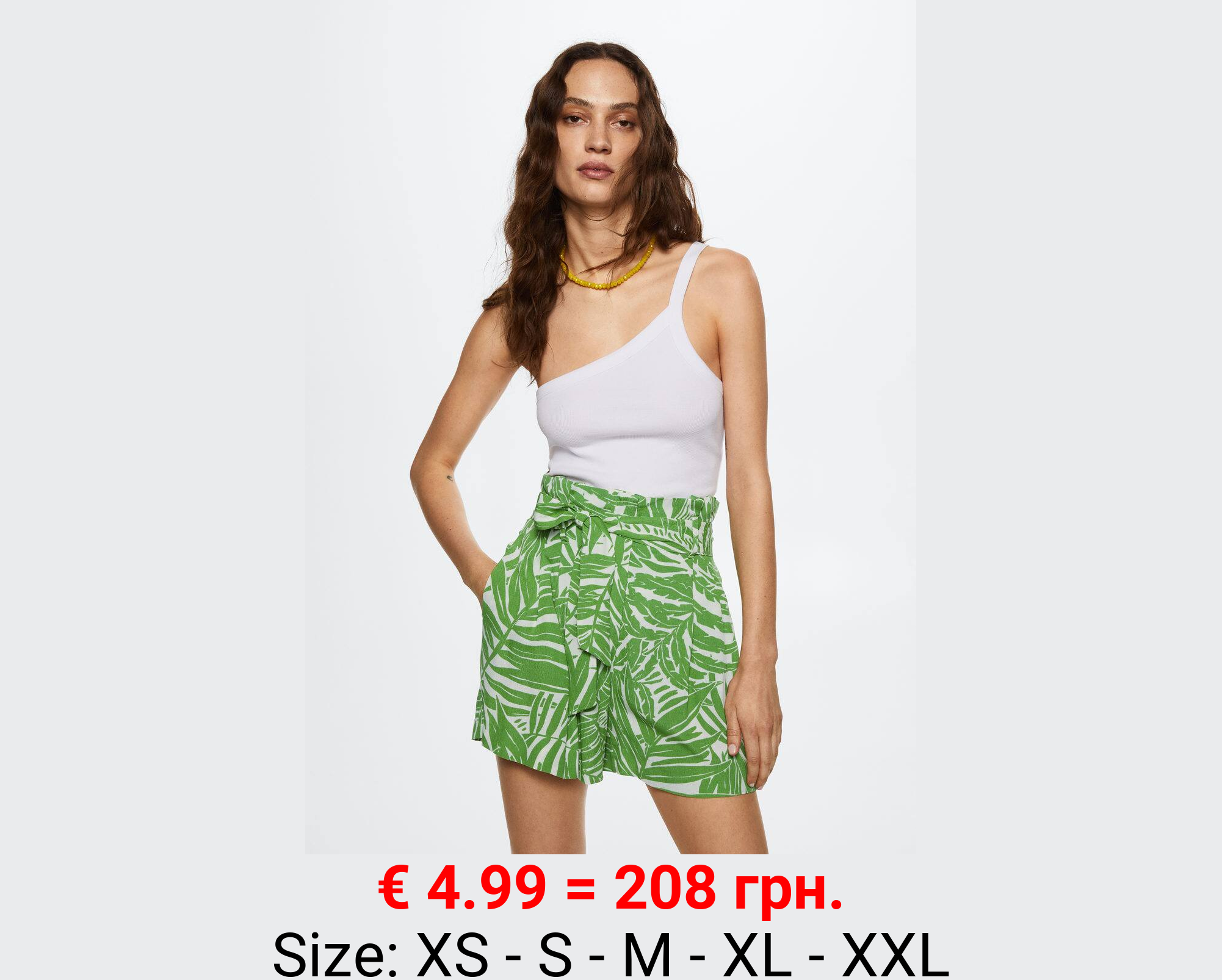 Short cinturón estampado