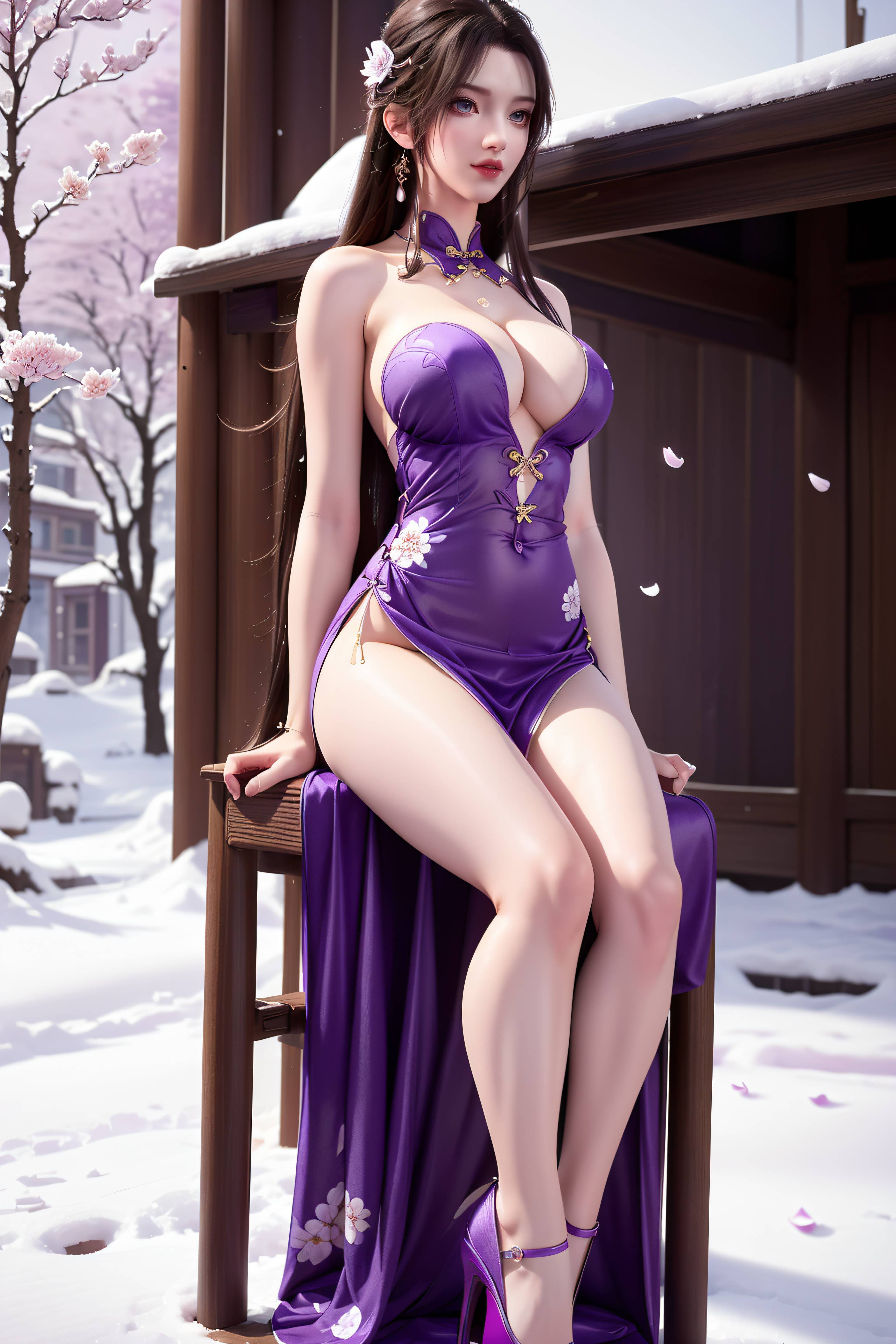 图片[34]-完美世界 清漪 雪地礼服写真-六色网