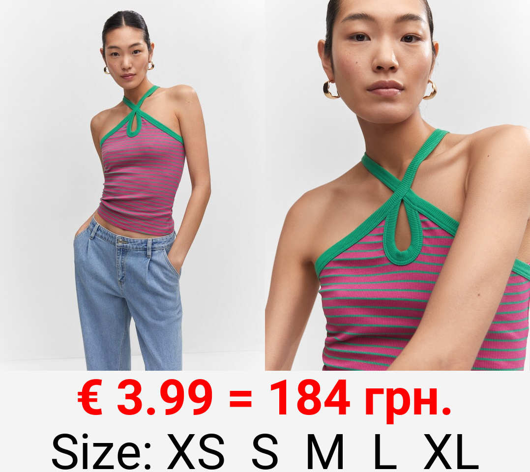 Top punto cuello halter