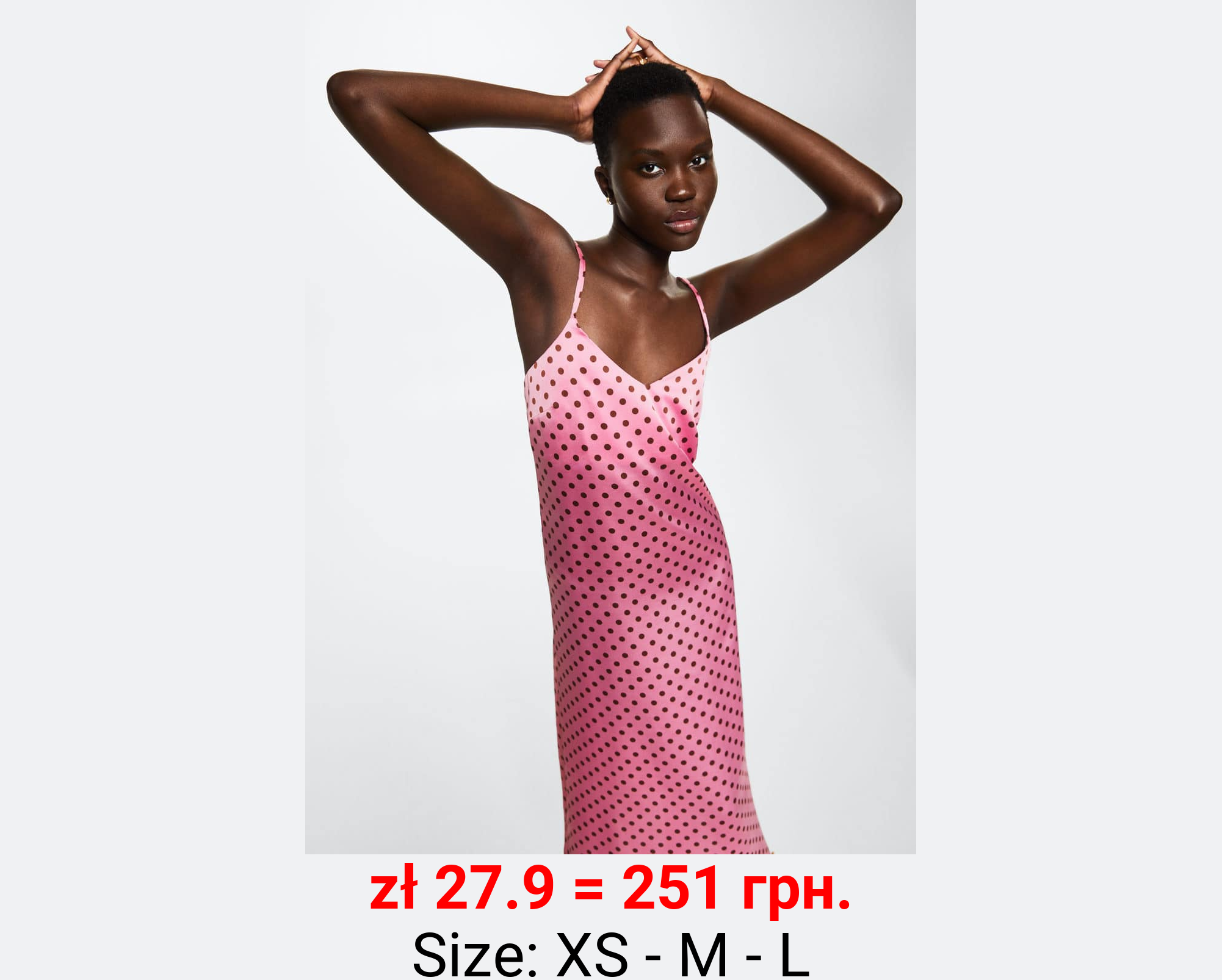 Vestido satinado lunares