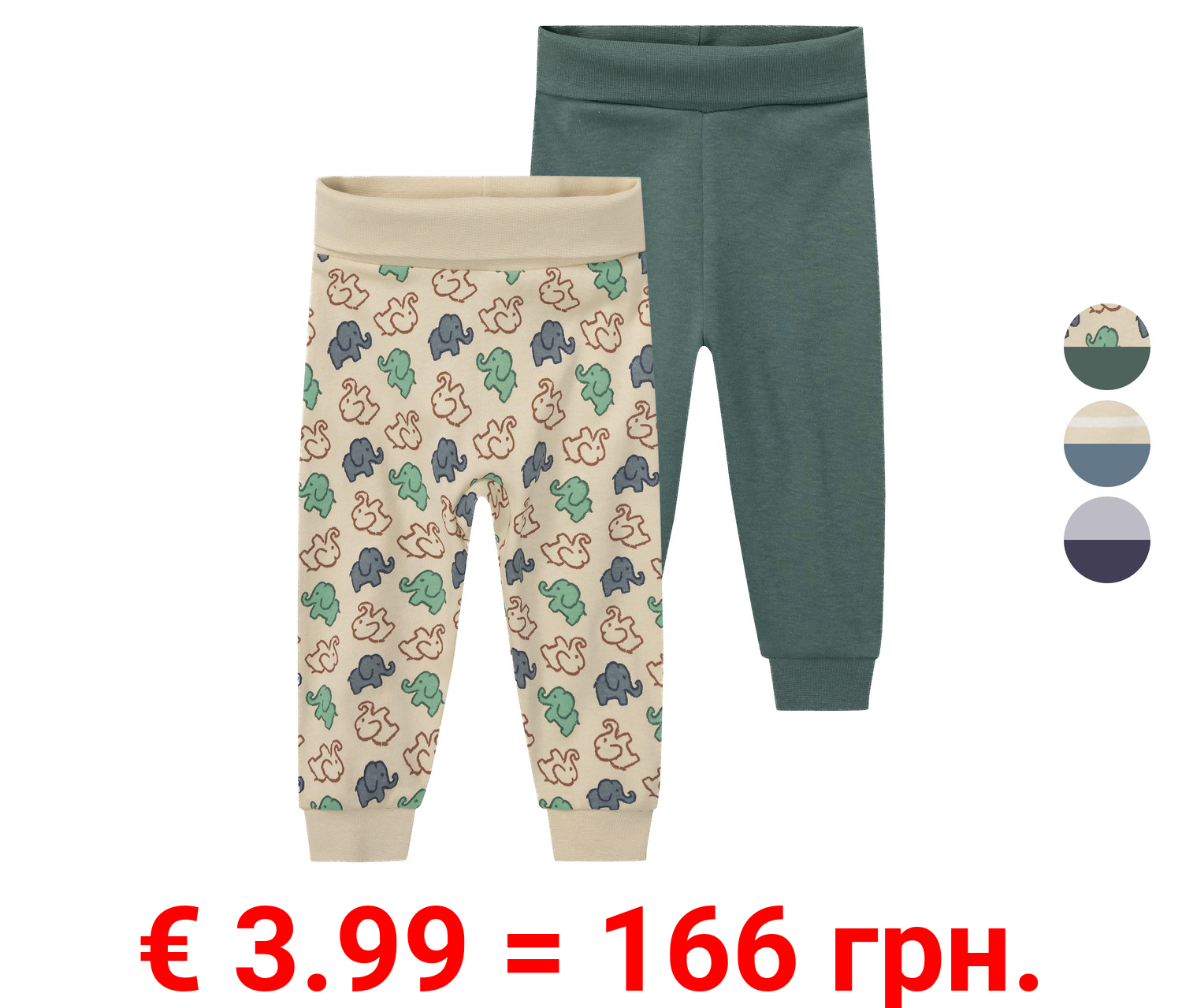 lupilu® Baby Jungen Jogginghosen, 2 Stück, hoher Bio-Baumwollanteil