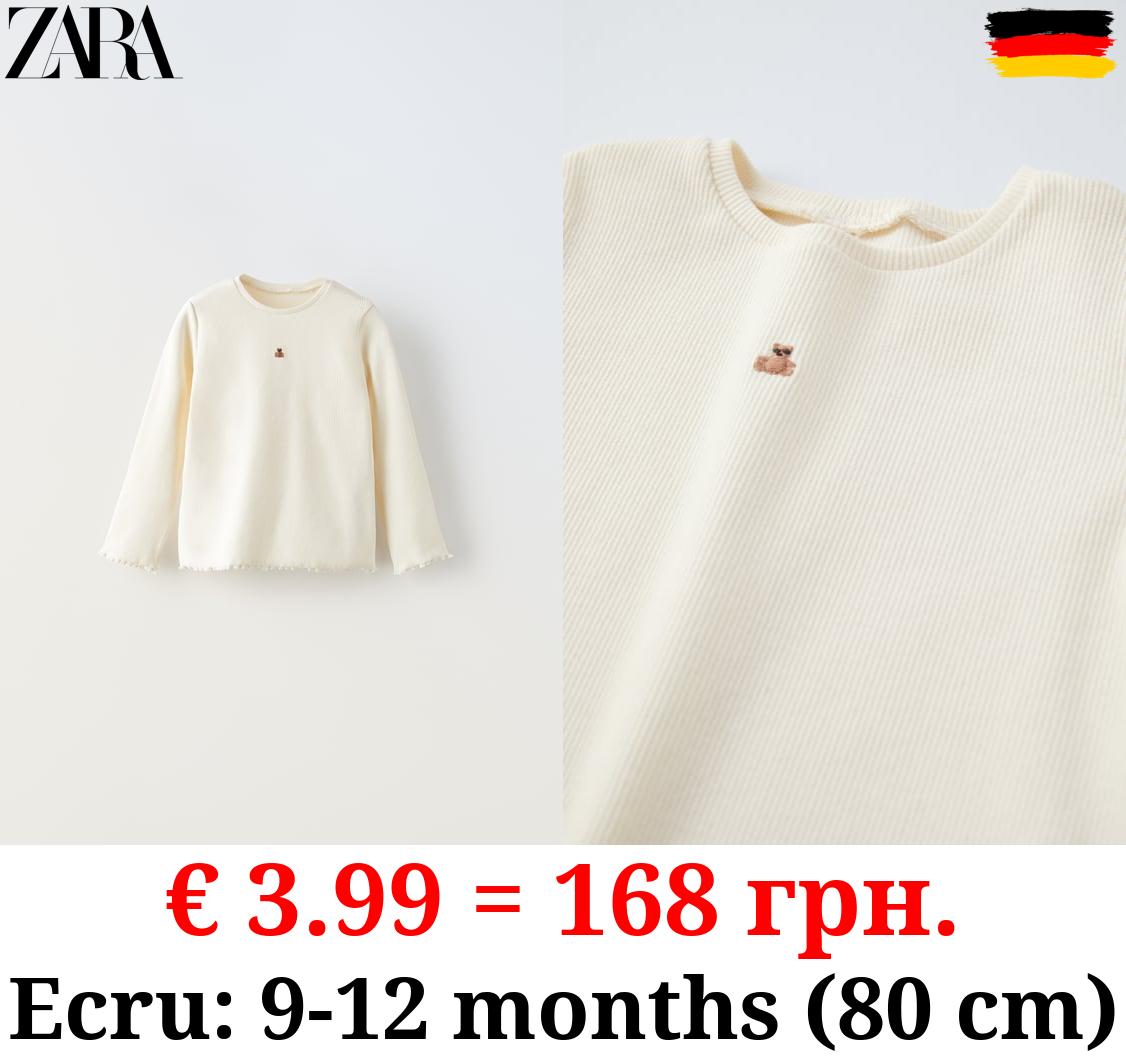 EMBROIDERED RIBBED T-SHIRT