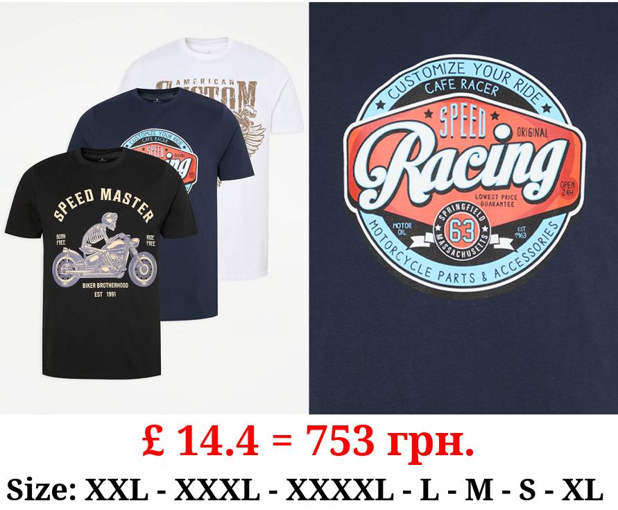 Biker Graphic T-Shirts 3 Pack