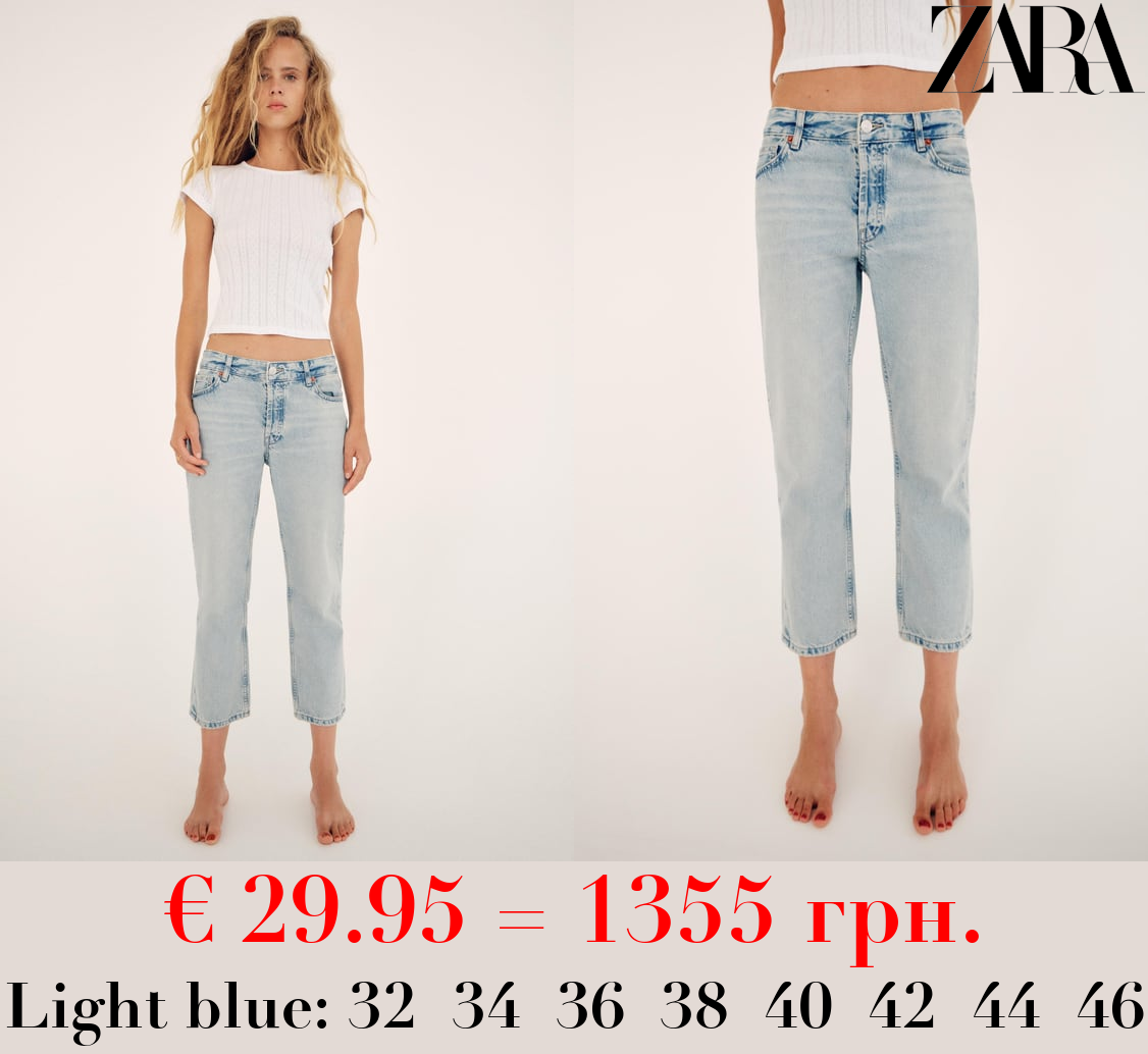 TRF STRAIGHT LOW-RISE CROPPED JEANS