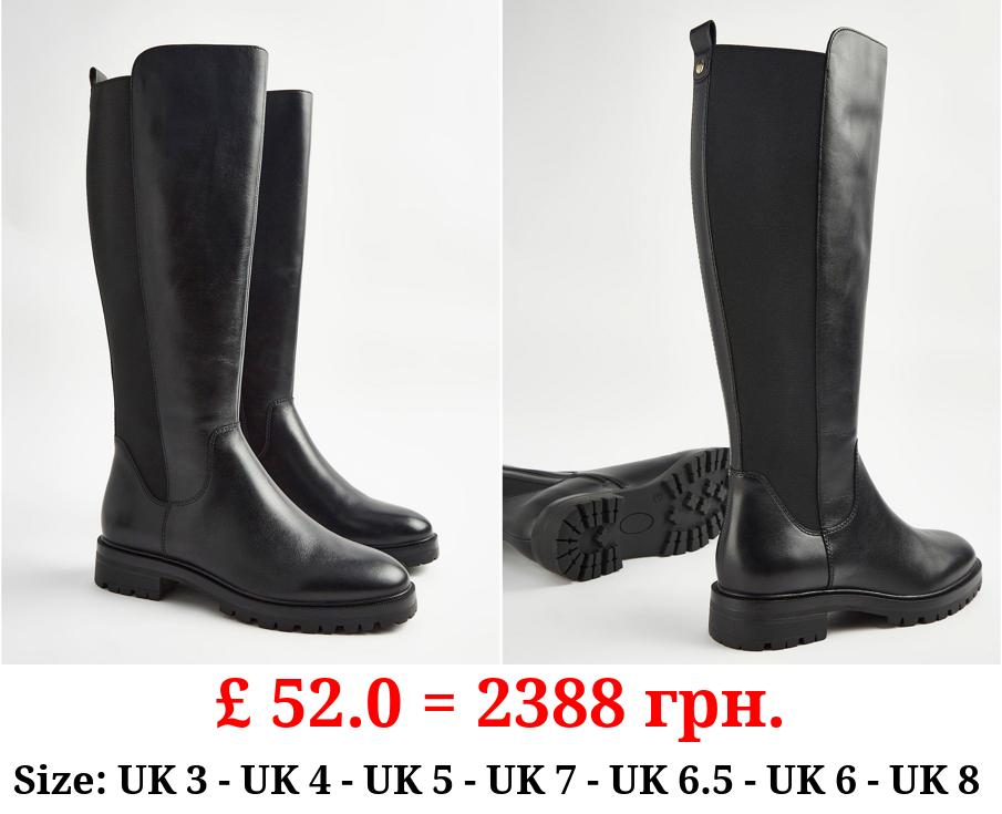 Black Leather Riding Boots