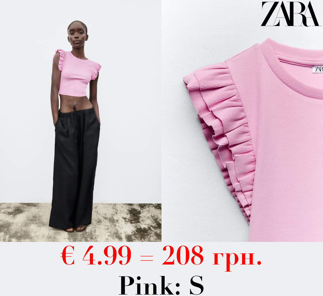 FRILLED SLEEVE T-SHIRT