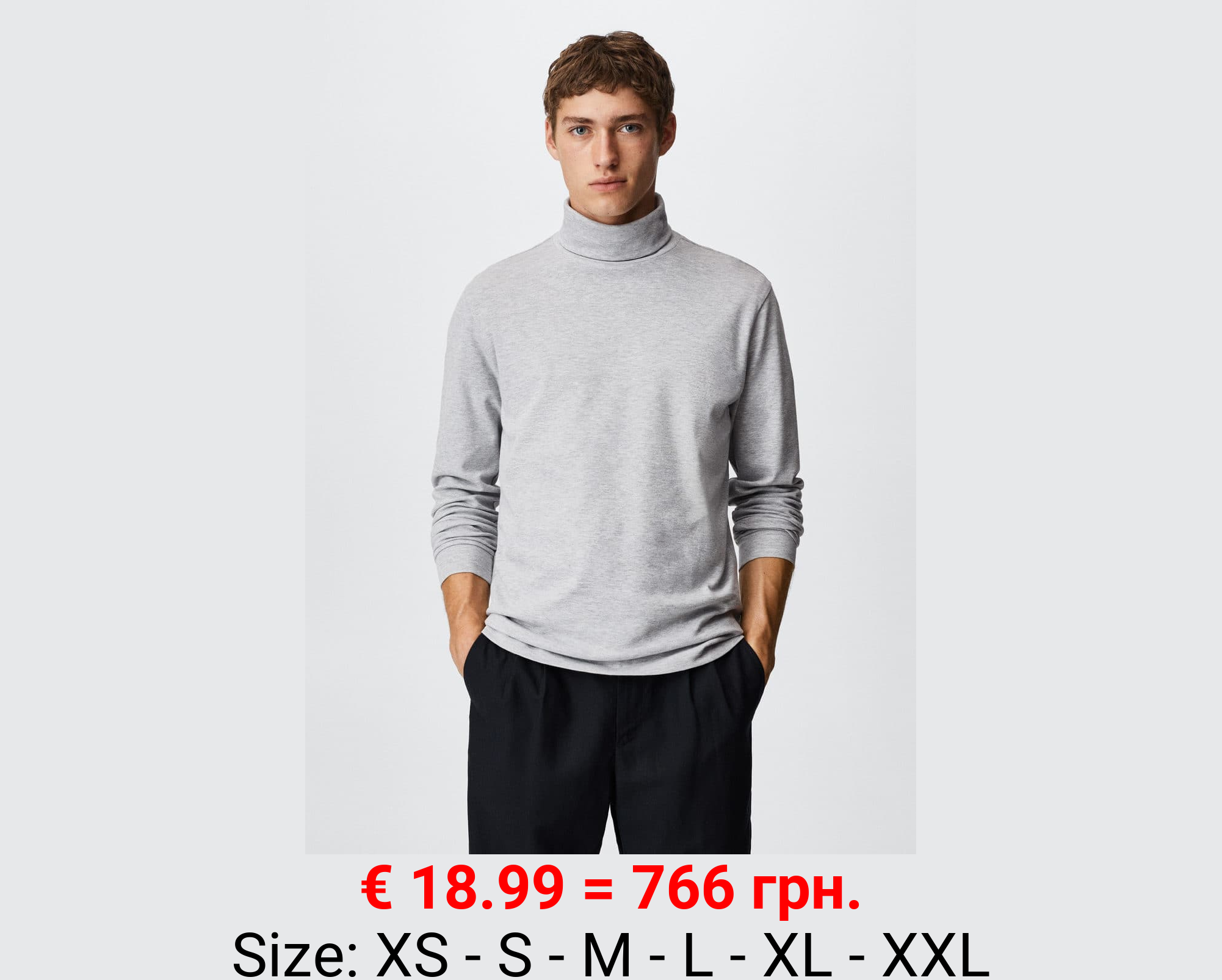 Camiseta algodón cuello alto