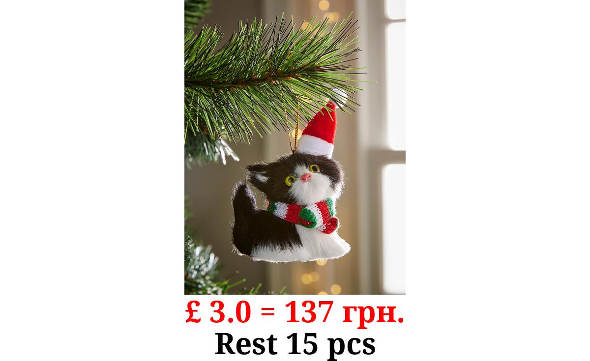 Fur Cat Christmas Bauble