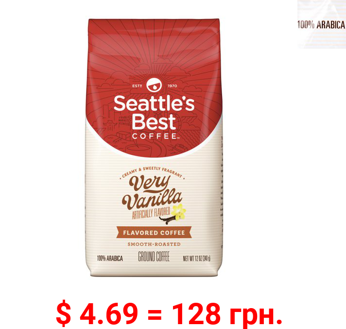 Seattles Best Coffee Very Vanilla Flavored Medium Roast Ground Coffee 12-Ounce Bags