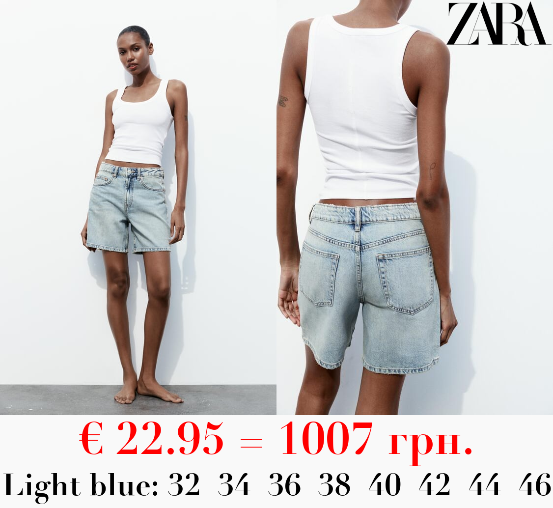TRF MID-RISE DENIM BERMUDA SHORTS
