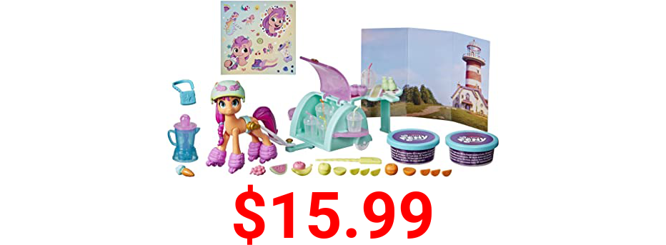 My Little Pony: A New Generation Movie Story Scenes Mix and Make Sunny Starscout - Toy with Compound, 25 Accessories, 3-Inch Pony (Accessory Colors May Vary)