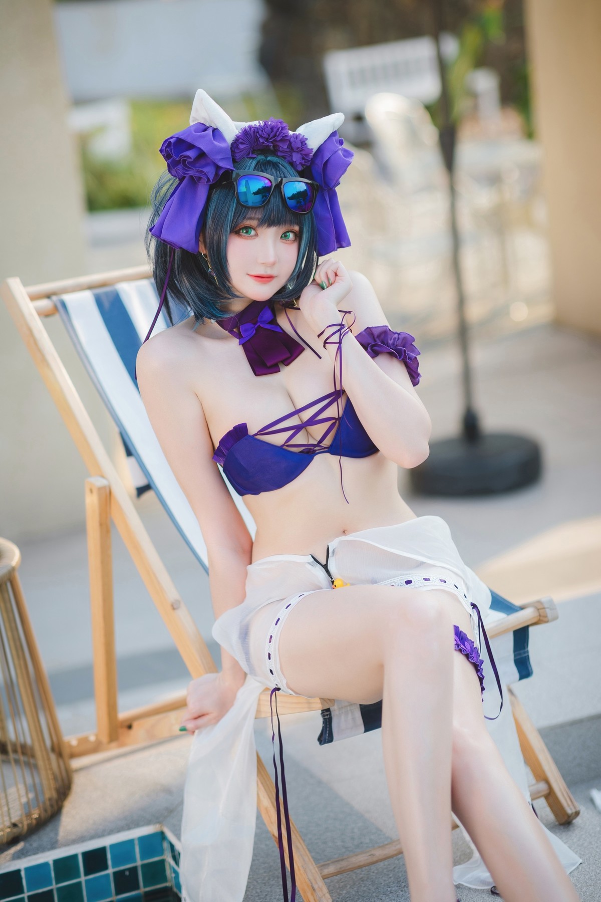 Cosplay 瓜希酱福利 柴郡泳装 31