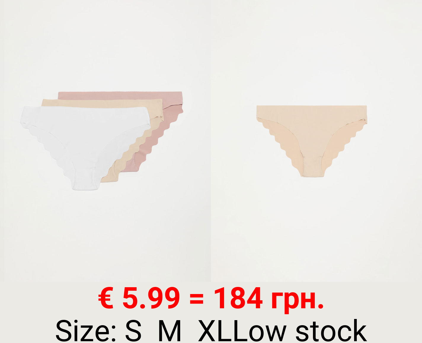 3-Pack of classic scalloped microfibre briefs