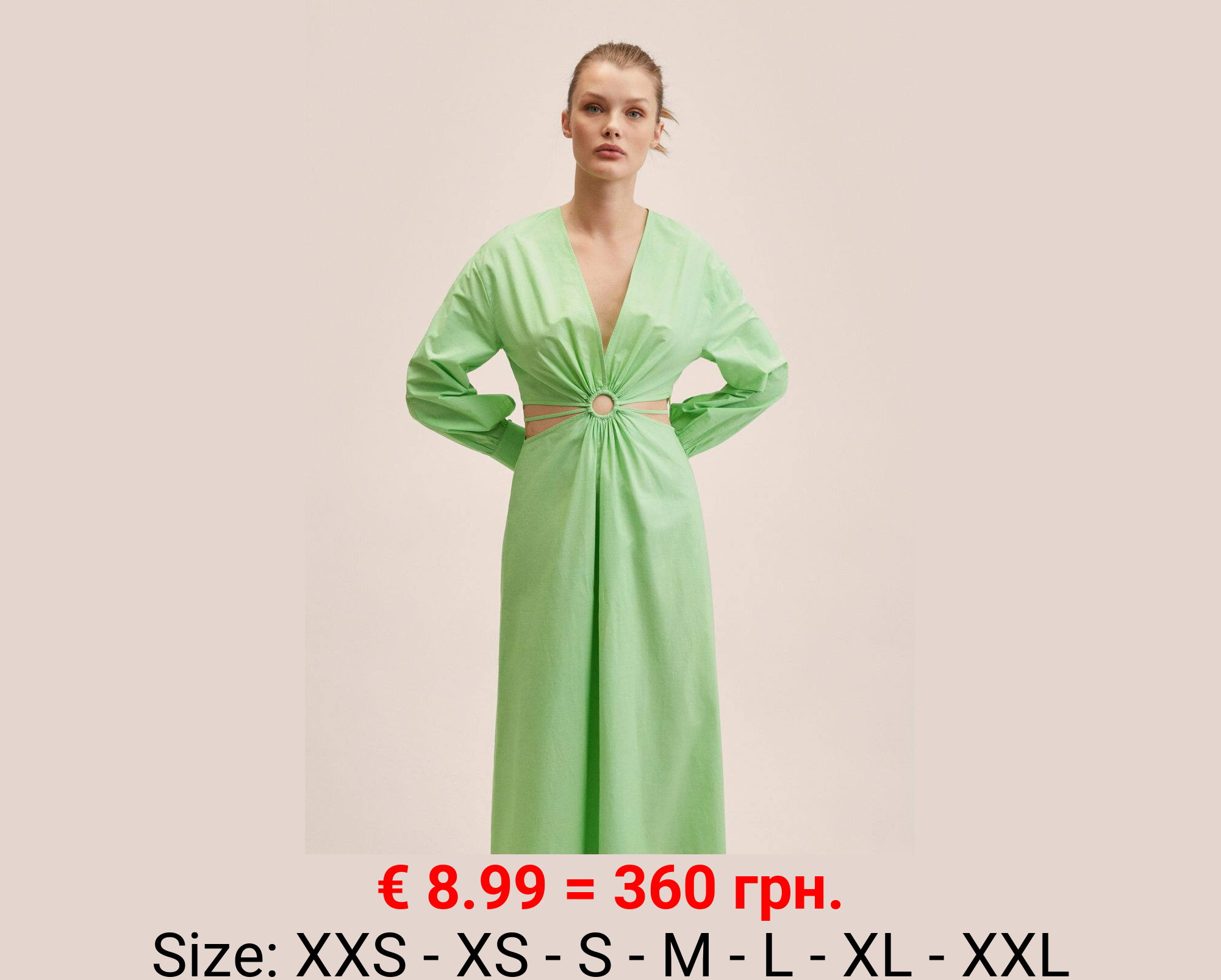 Vestido algodón abertura