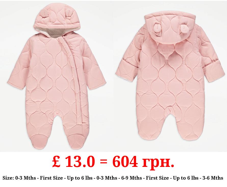 Pink Quilted Pramsuit