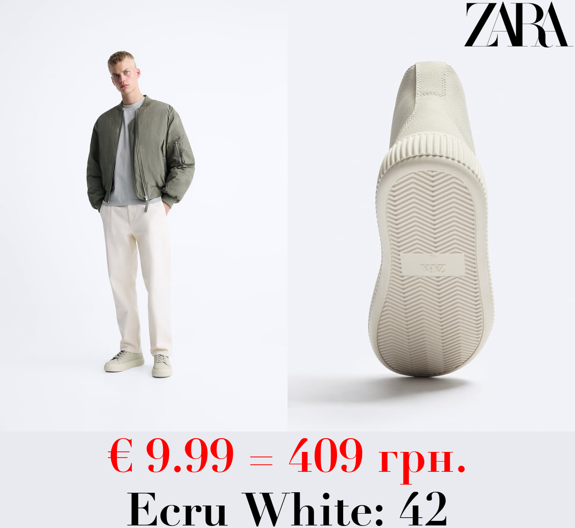 TEXTURED HIGH-TOP SNEAKERS