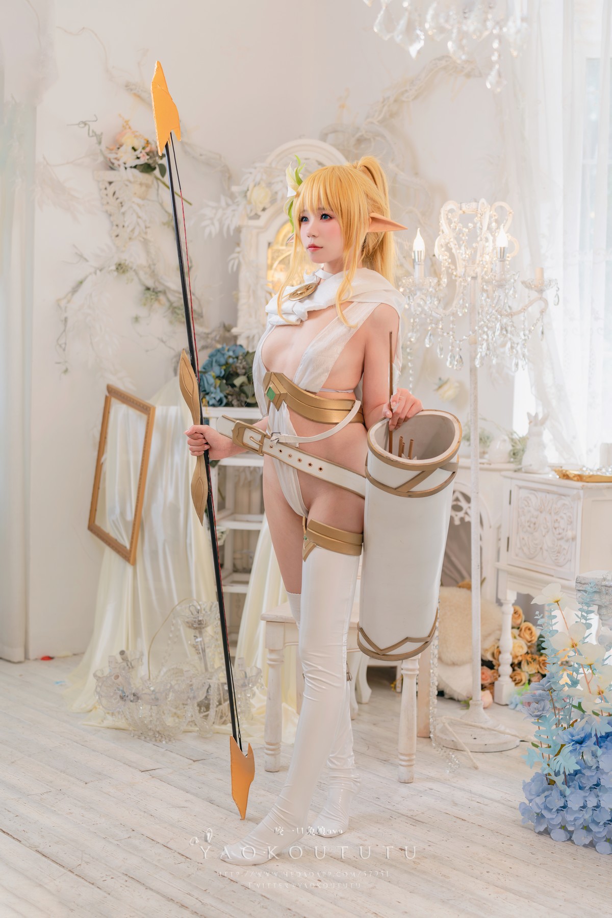 Cosplay 黏黏团子兔 六月订阅 『精灵 弓箭手』 广寒宫 7