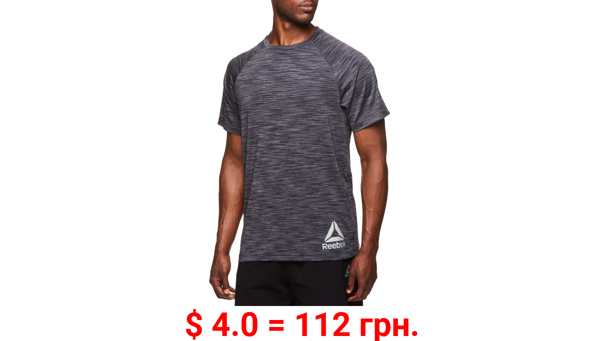 Reebok Men's and Big Men's Active Short Sleeve Tee with Mesh Sleeves, up to Size 3XL