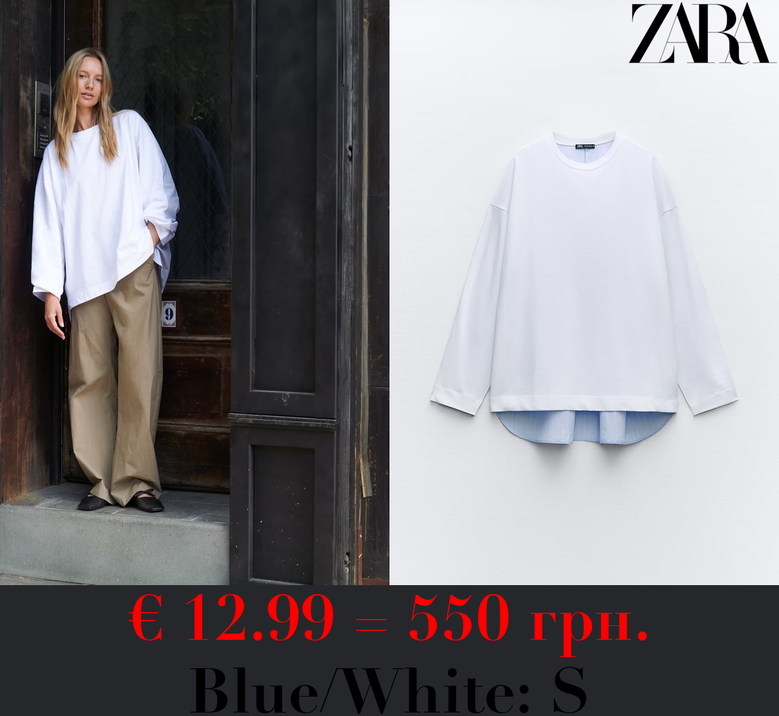 LONG SLEEVE CONTRAST STRIPED T-SHIRT