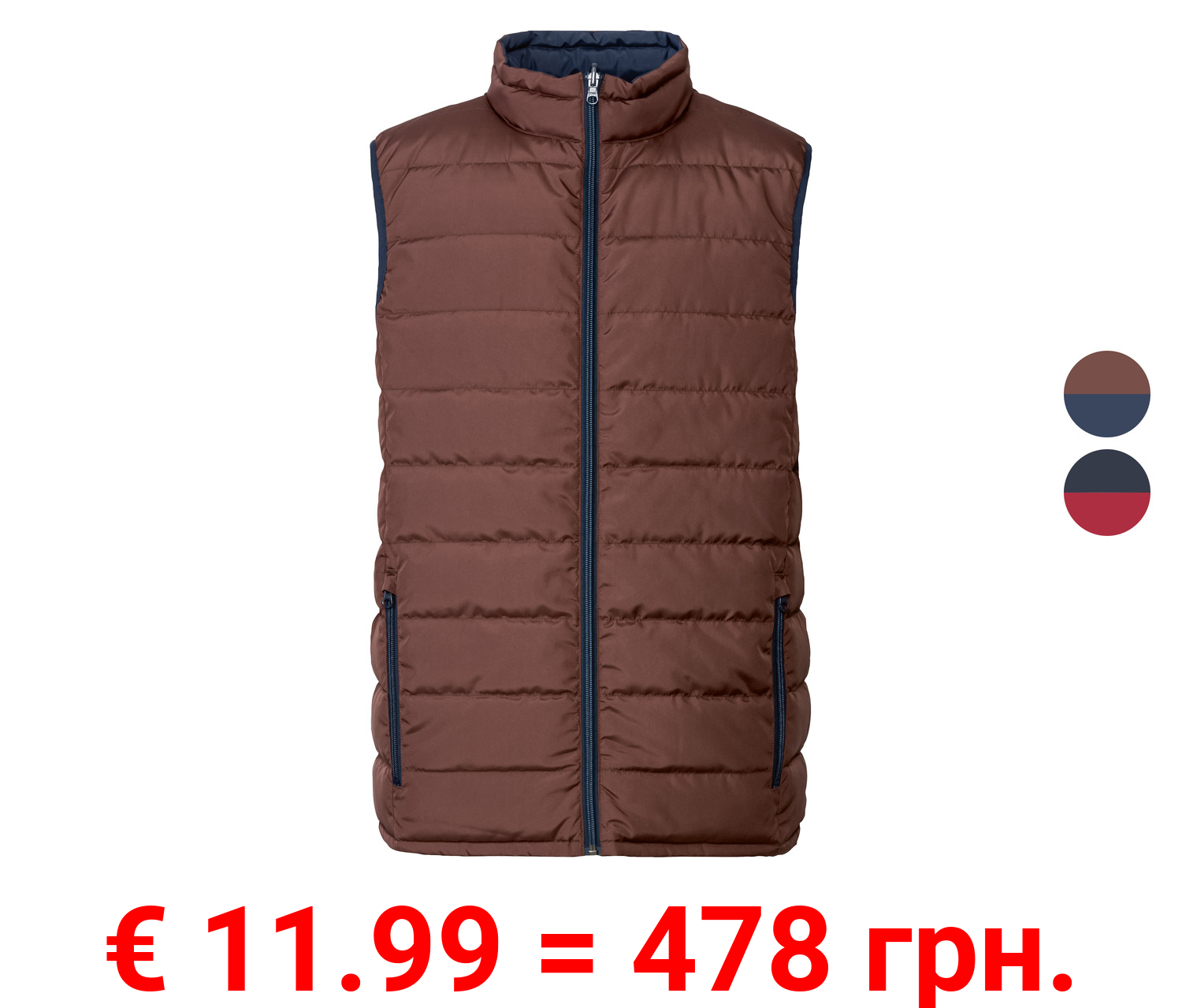 LIVERGY® Herren Wendeweste mit Stehkragen, wasserabweisend