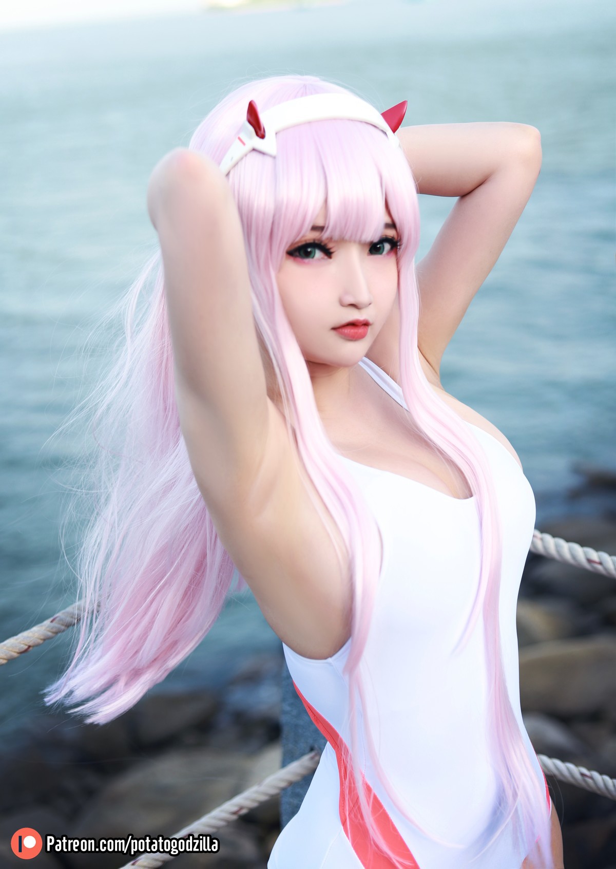 Cosplay Potato Godzilla Zero Two Swimsuit 10