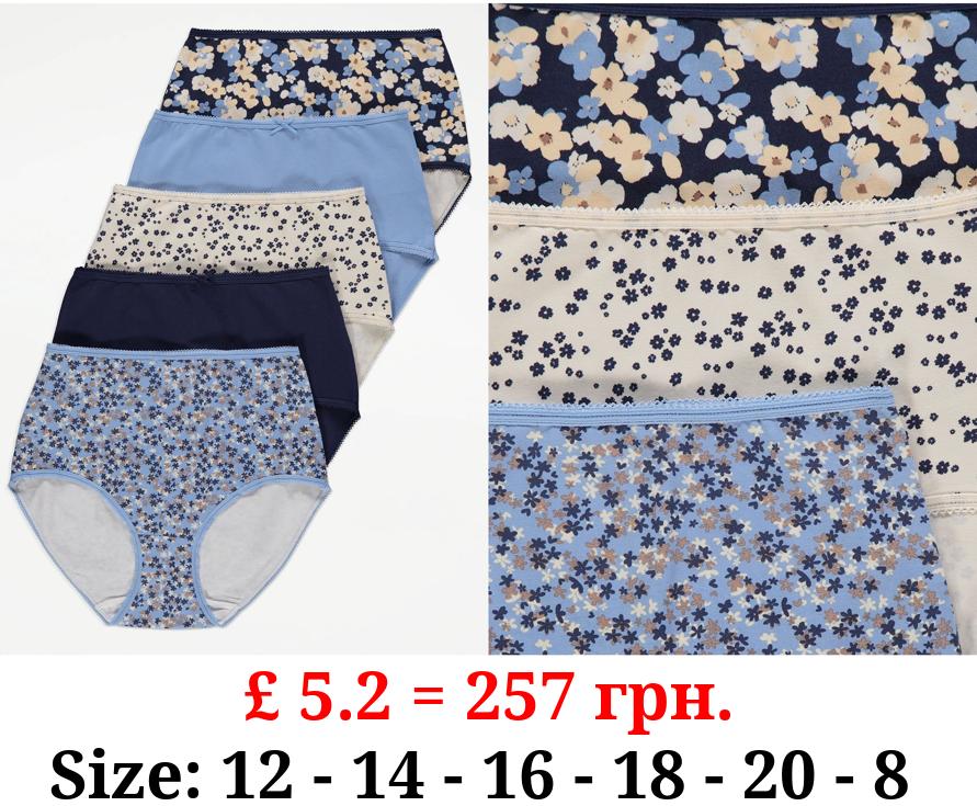 Floral Full Brief Knickers 5 Pack