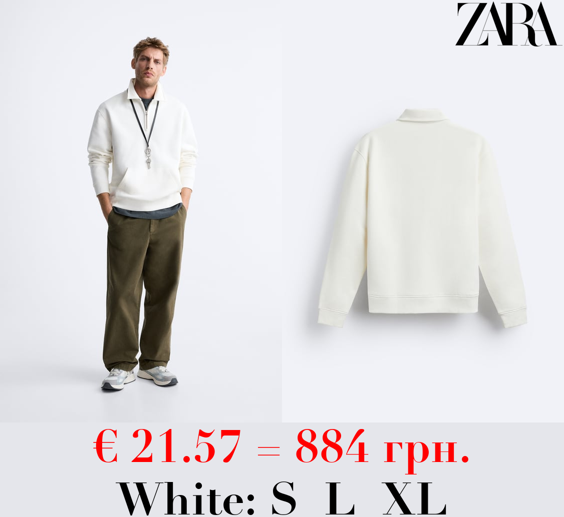 SWEATSHIRT WITH ZIP COLLAR